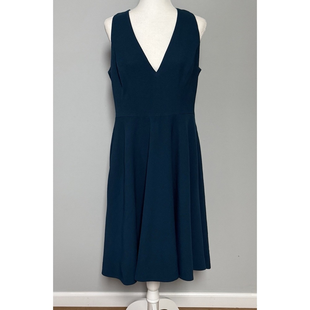 Dress the Population Catalina Plunging V-Neck Midi Dress Peacock Blue Size XL